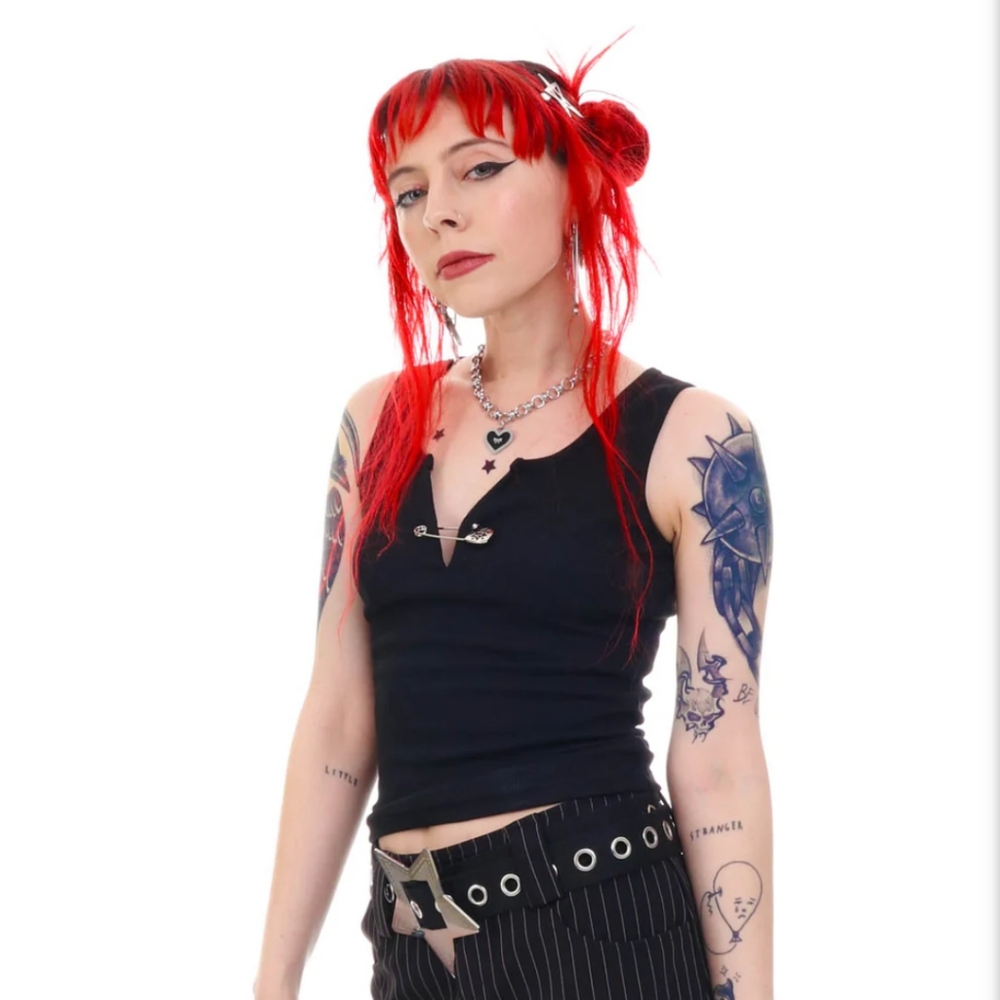 Tunnel Vision Edith Rib Knit Tank Top - Small